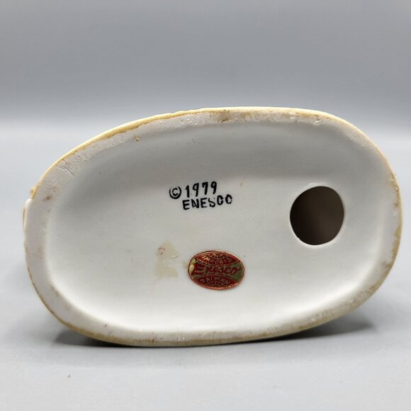 Vintage 1979 Enesco Figurine Mice Pair Climbing Shelf Apples Broom Decor Ceramic - Picture 4 of 16